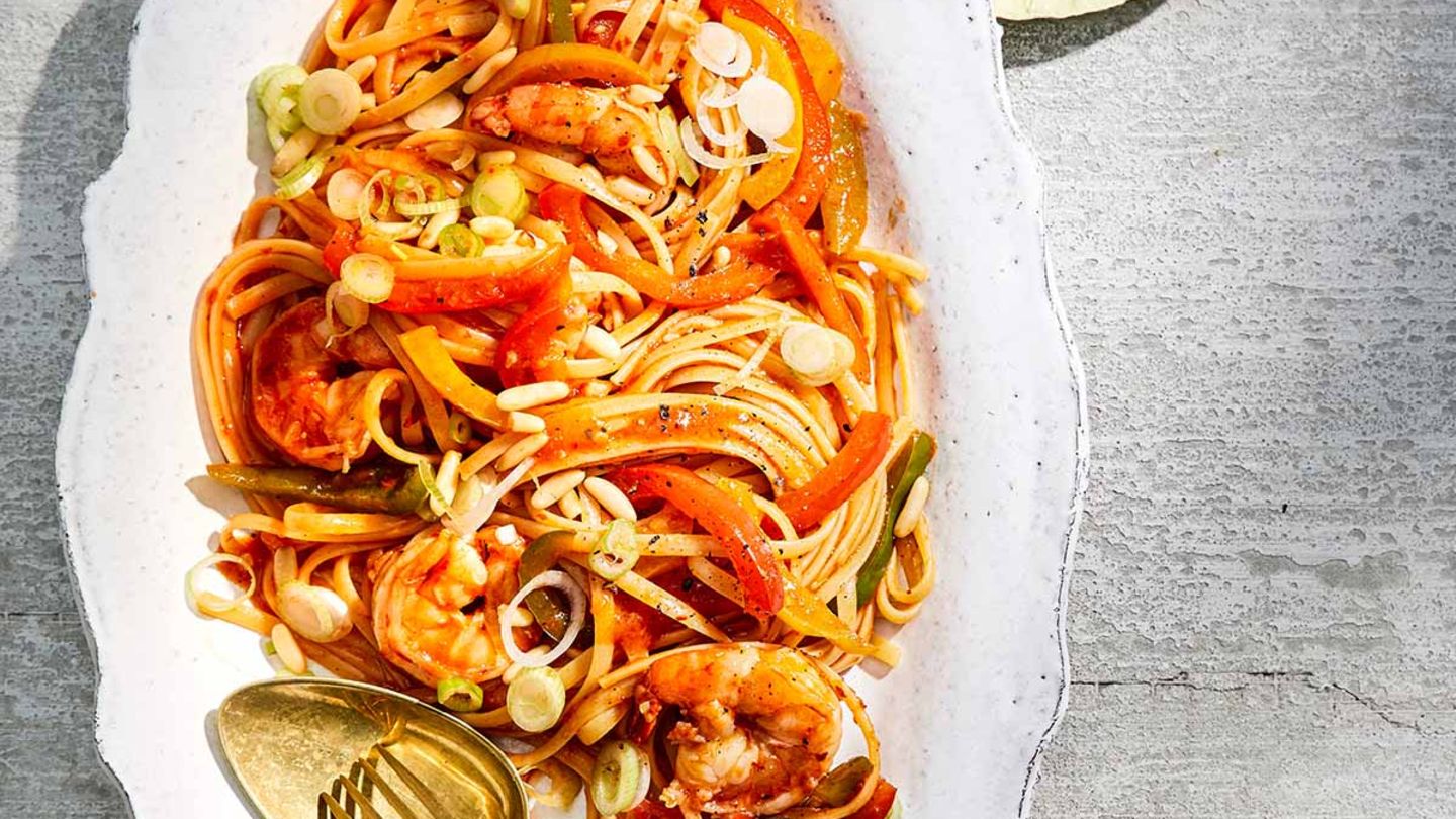 Pasta mit Paprikagarnelen Rezept