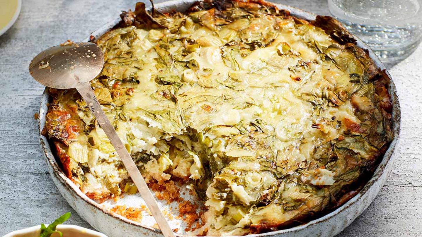 Spinat-Käse-Tarte mit Tomatensalat Rezept