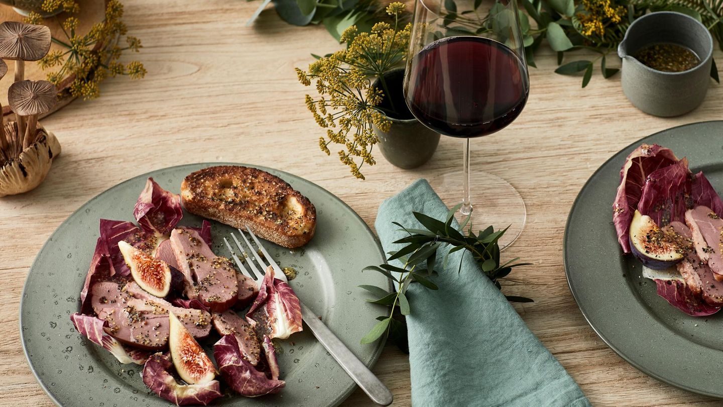 Geräucherte Entenbrust mit Feigen und Radicchio-Salat Rezept