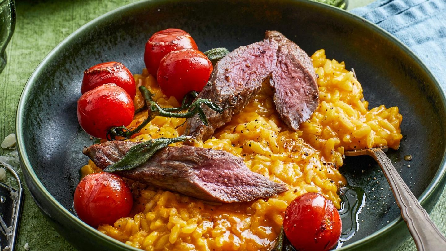 Möhren-Risotto mit Lammfilet Rezept - [ESSEN UND TRINKEN]