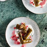 Gefüllte Weinblätter mit Granatapfel-Dressing