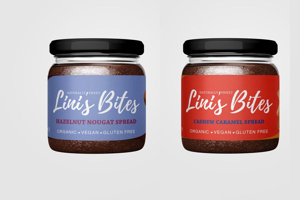 Die neuen Nuss-Spread-Sorten von Lini's Bites: Hazelnut Nougat (l.) und Cashew Caramel (r.) Die neuen Nuss-Spread-Sorten von Lini's Bites: Hazelnut Nougat (l.) und Cashew Caramel (r.)