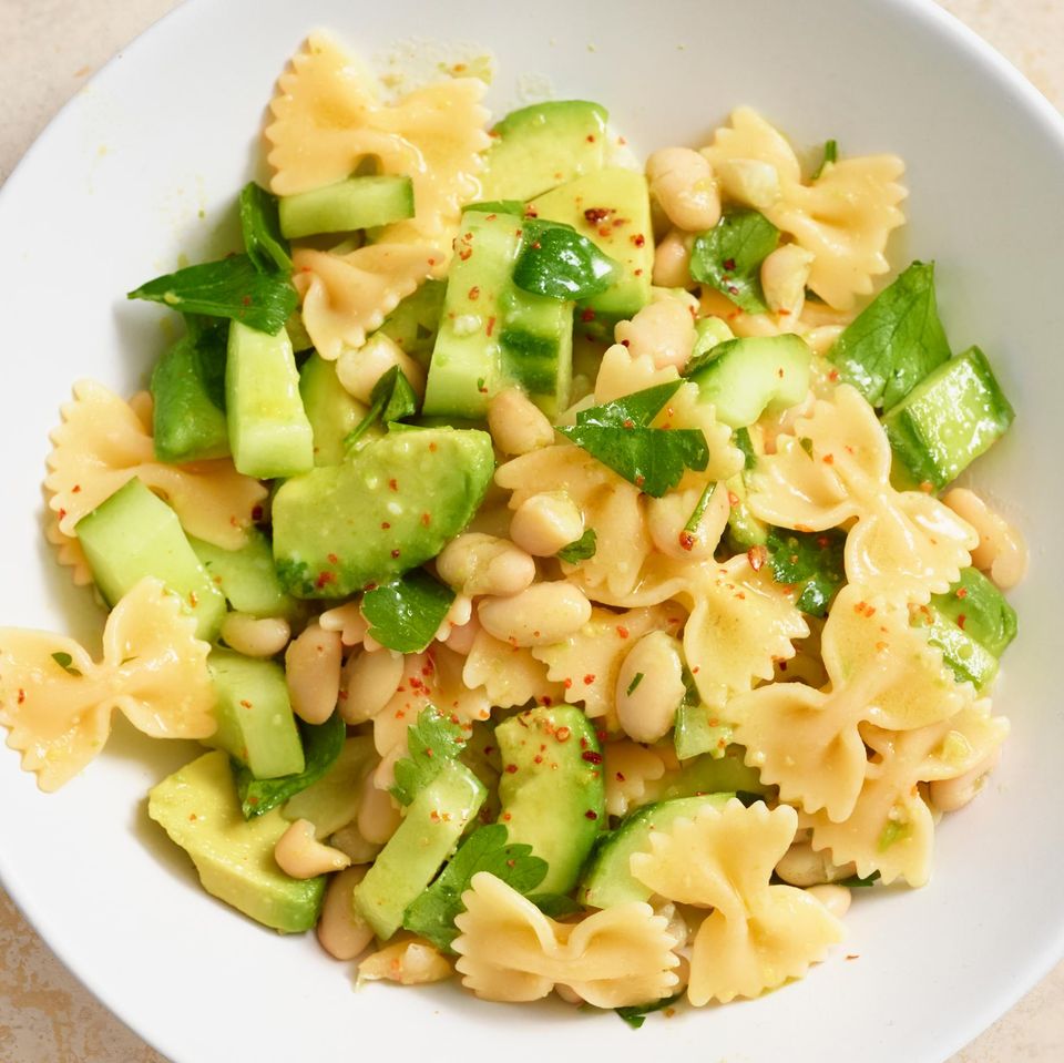 Bohnen-Avocado-Pasta