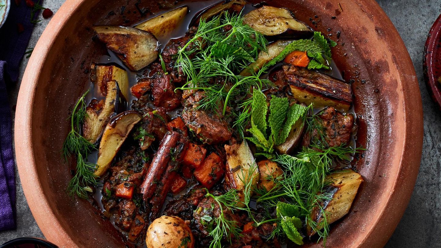 Lamm-Tajine mit persischem Reis Rezept