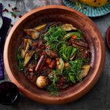 Lamm-Tajine mit persischem Reis