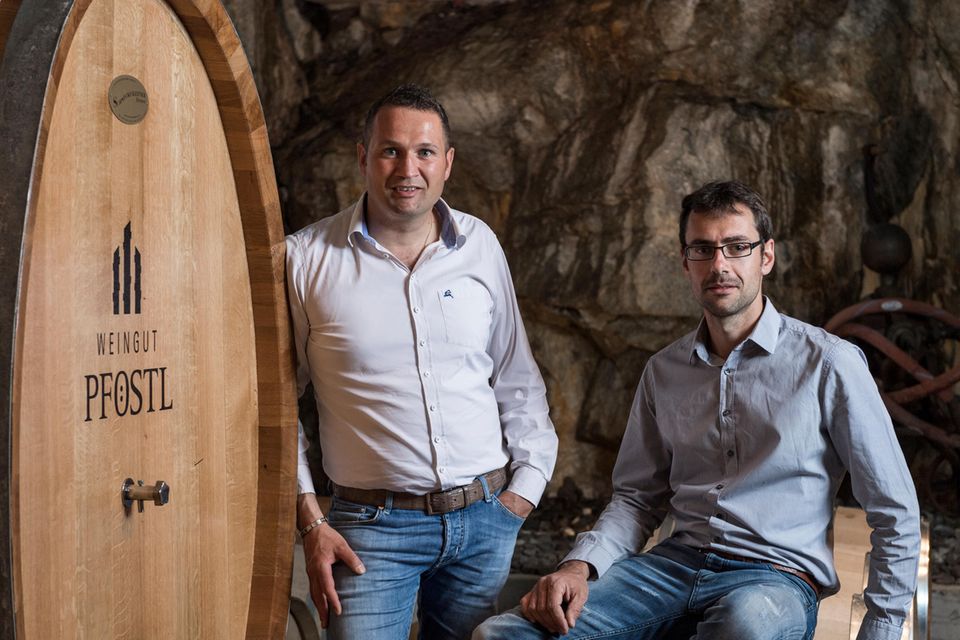 Die Winzer Stefan Pföstl und Georg Weger vom Weingut Pföstl