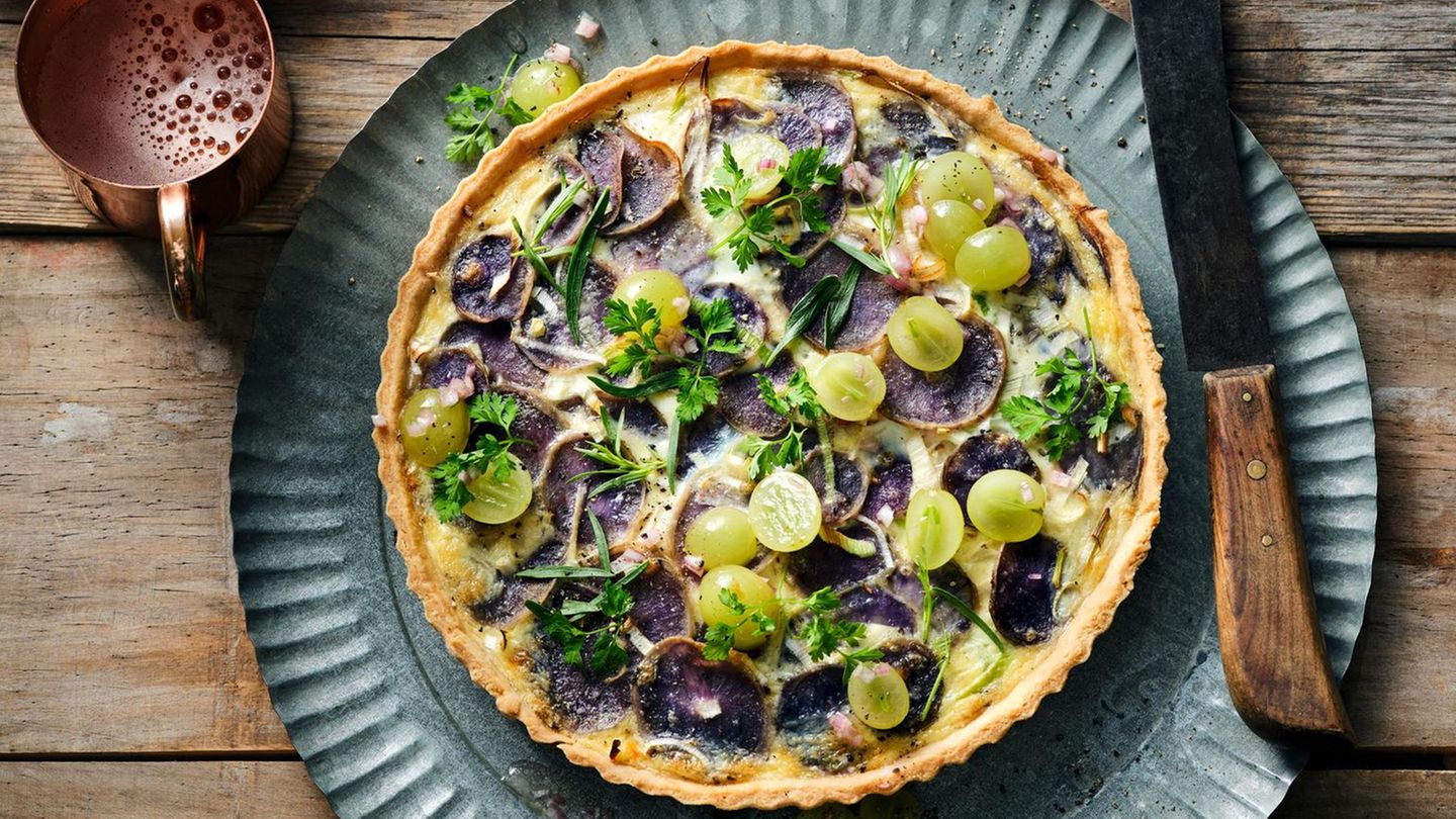 Kartoffel-Tarte mit Weintrauben Rezept
