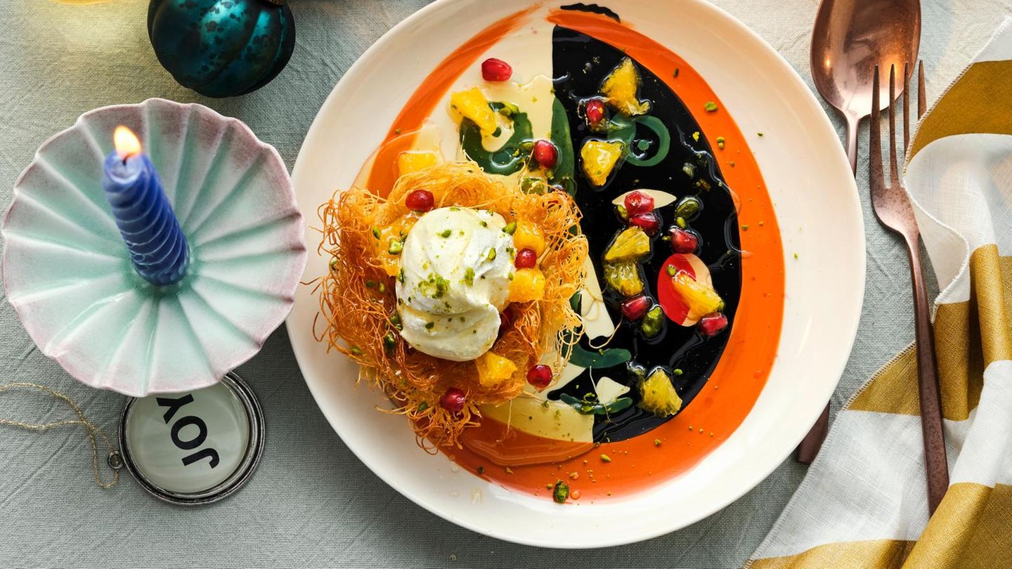 Engelshaar mit Joghurt und Granatapfel Rezept