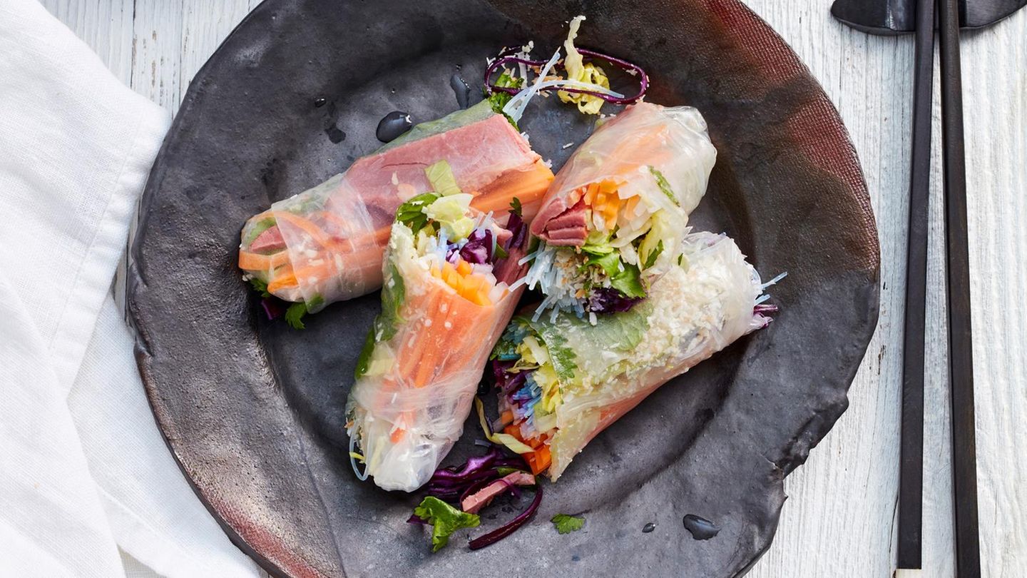 Winterrollen mit Kokos-Minz-Dip Rezept