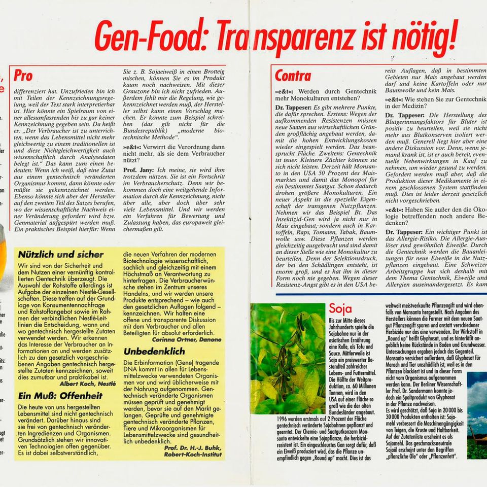 Artikel in der essen & trinken über Gen-Food Juli 1997