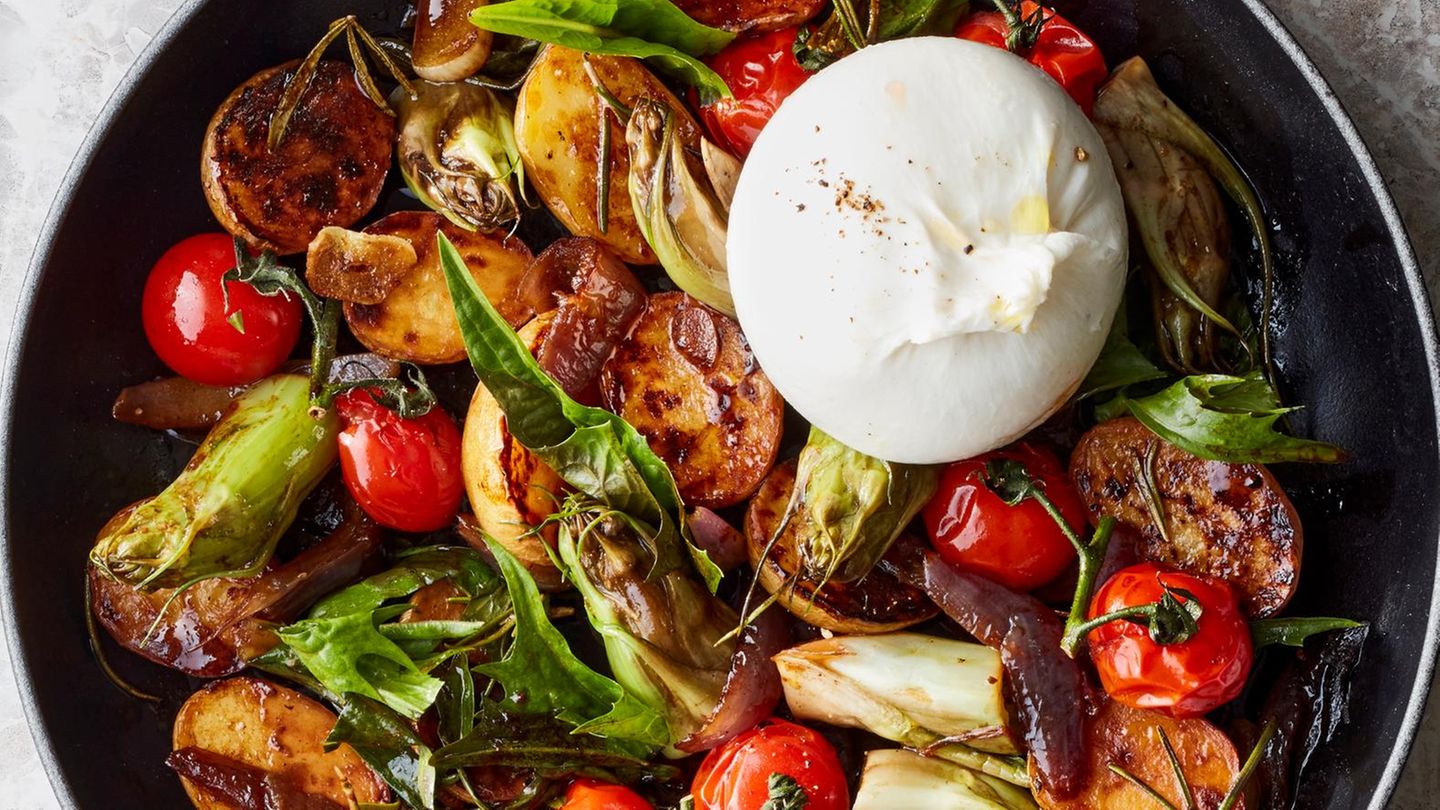 Fondant-Kartoffeln mit Burrata Rezept
