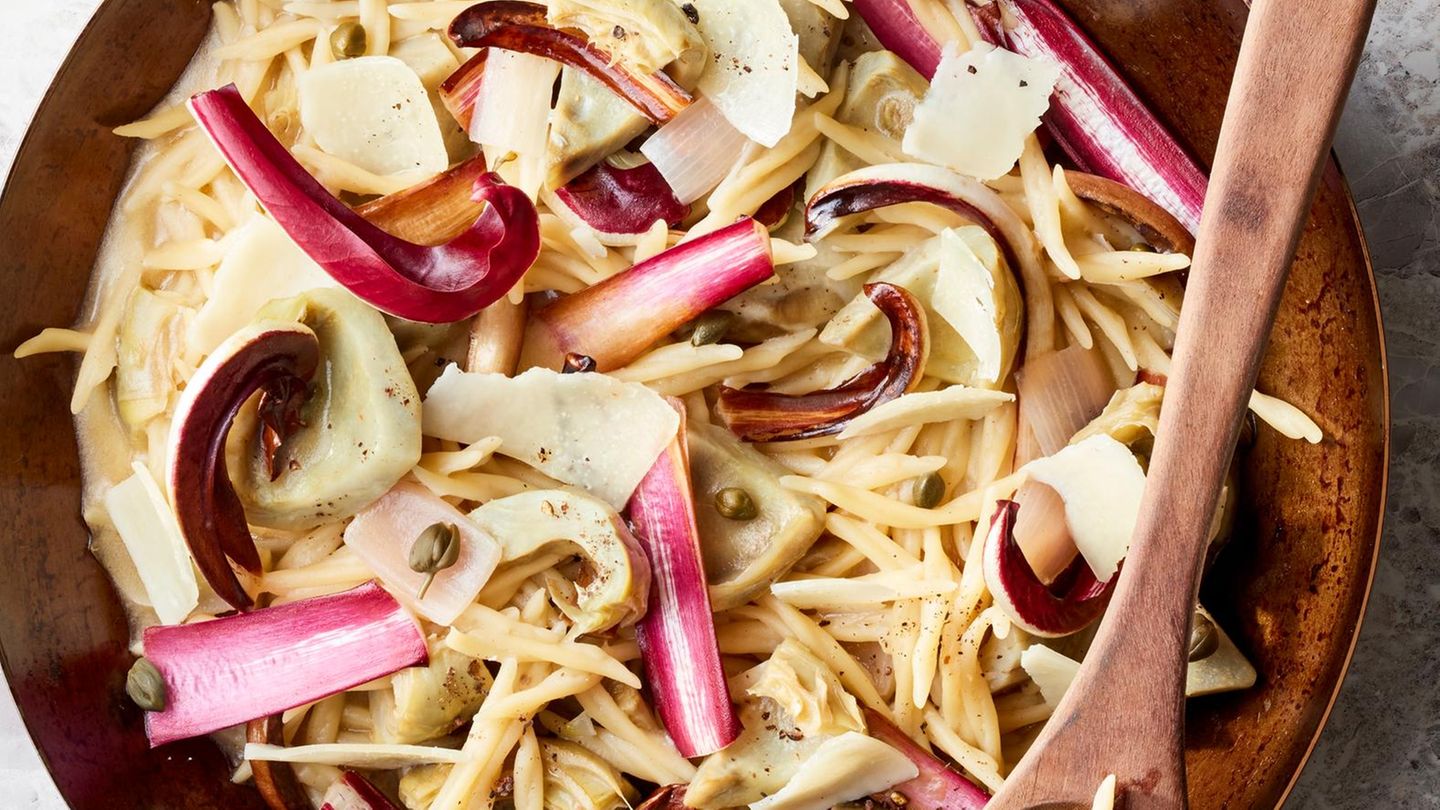 One-Pan-Pasta mit Artischocken Rezept
