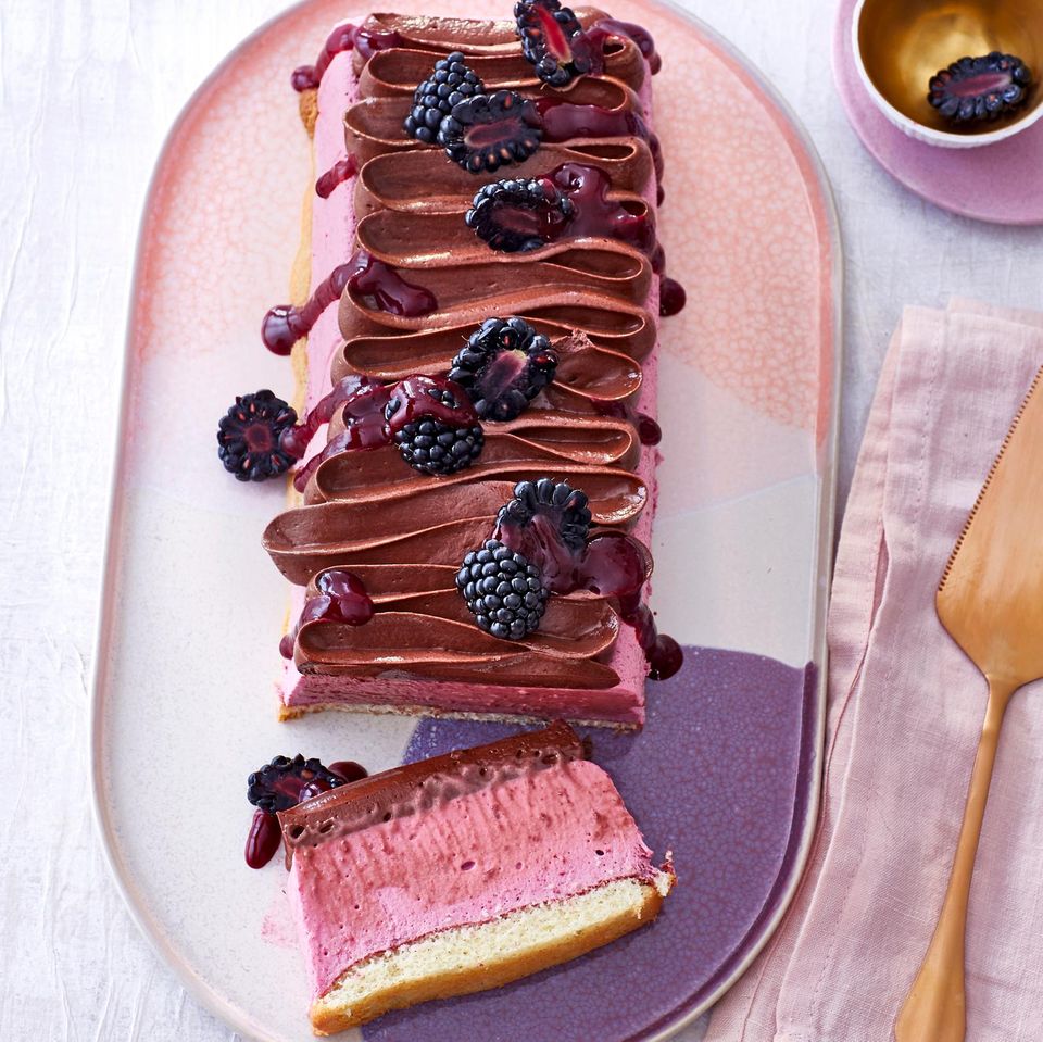 Brombeer-Schokocreme- Schnitte