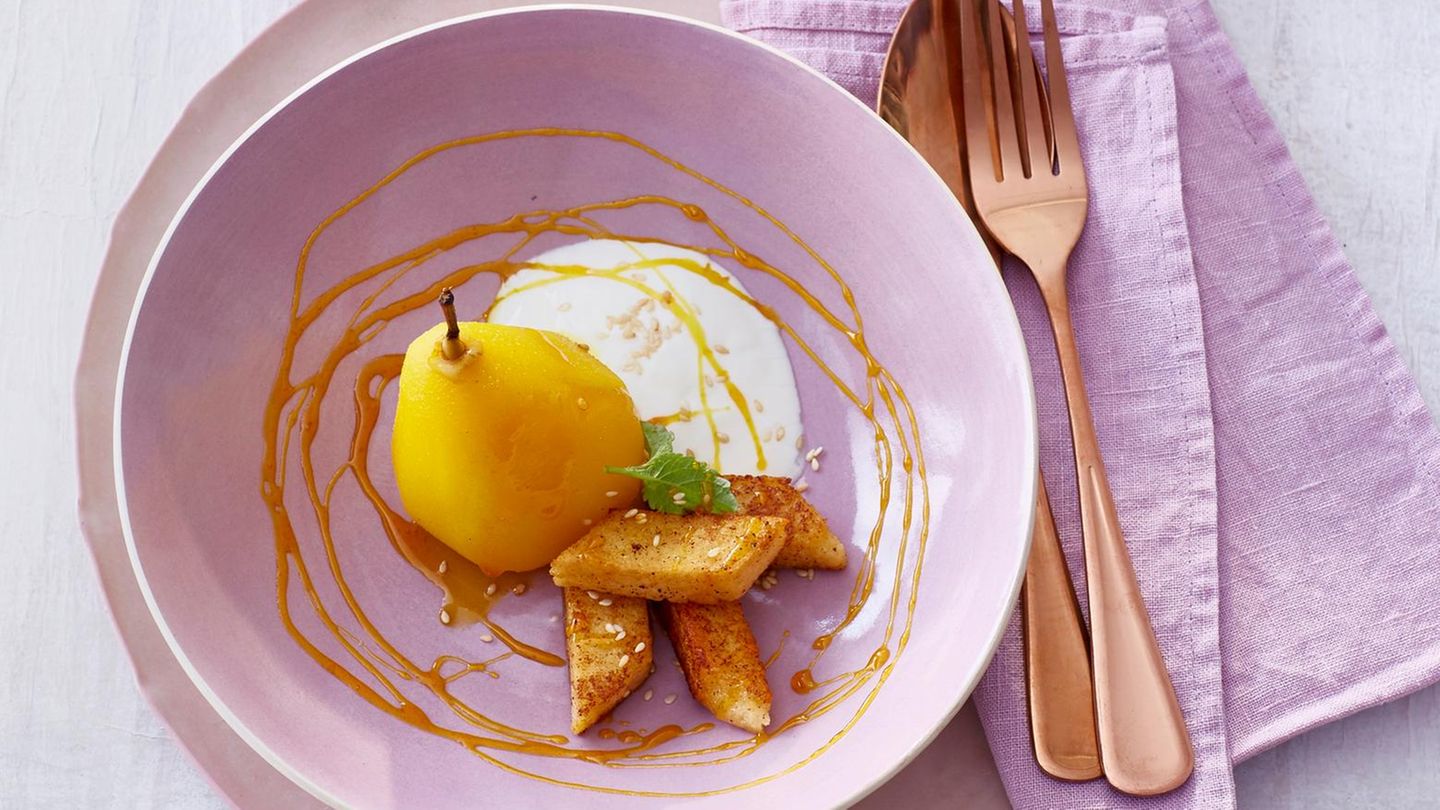 Safran-Birnen Rezept - [ESSEN UND TRINKEN]