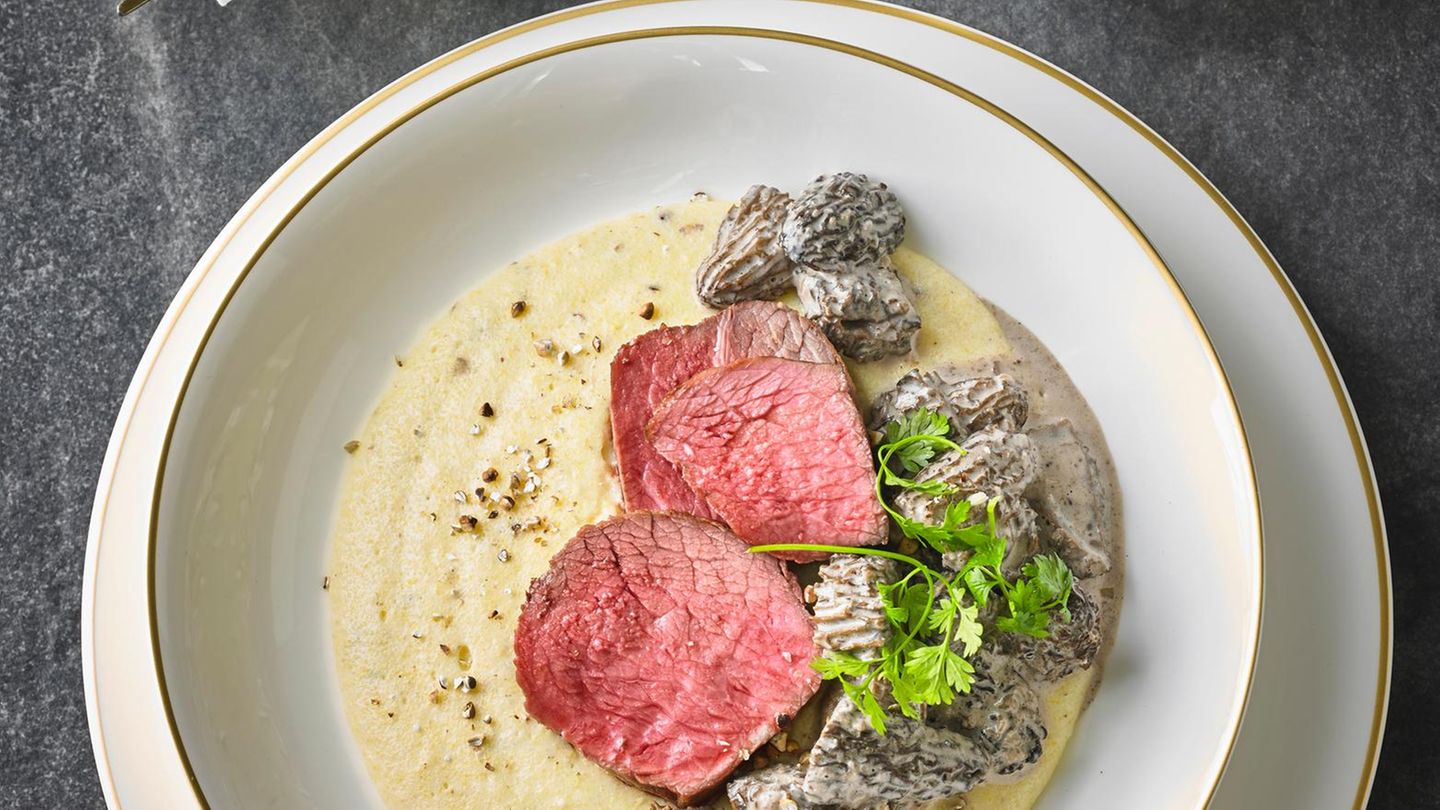 Morchel-Ragout mit Buchweizen, Polenta und Rinderhüfte Rezept