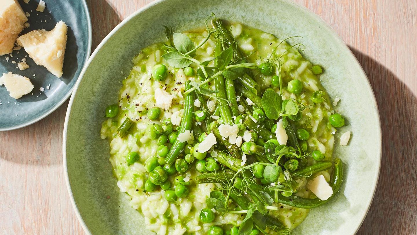 Grüner Risotto mit Erbsen Rezept - [ESSEN UND TRINKEN]