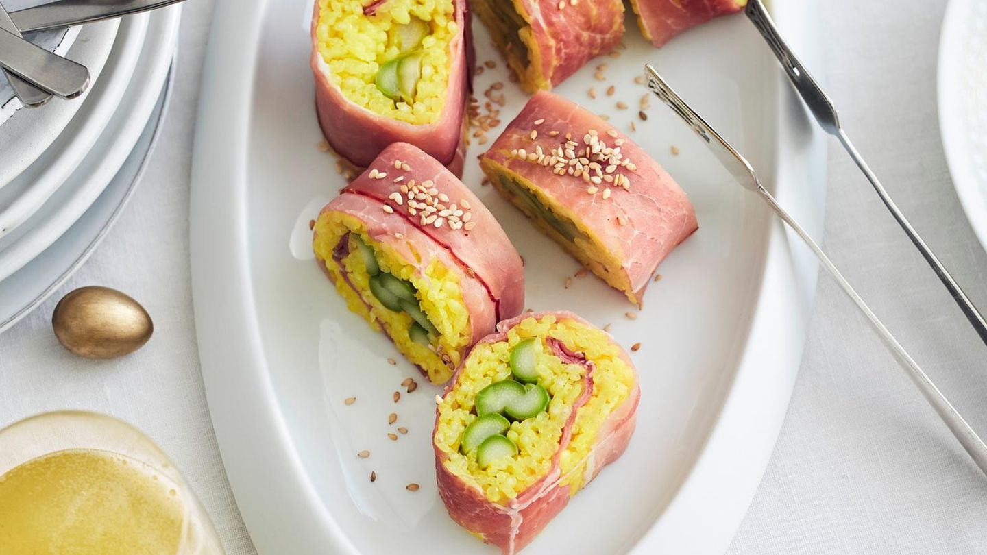 Spargel-Schinken-Sushi-Rezept - [ESSEN UND TRINKEN]