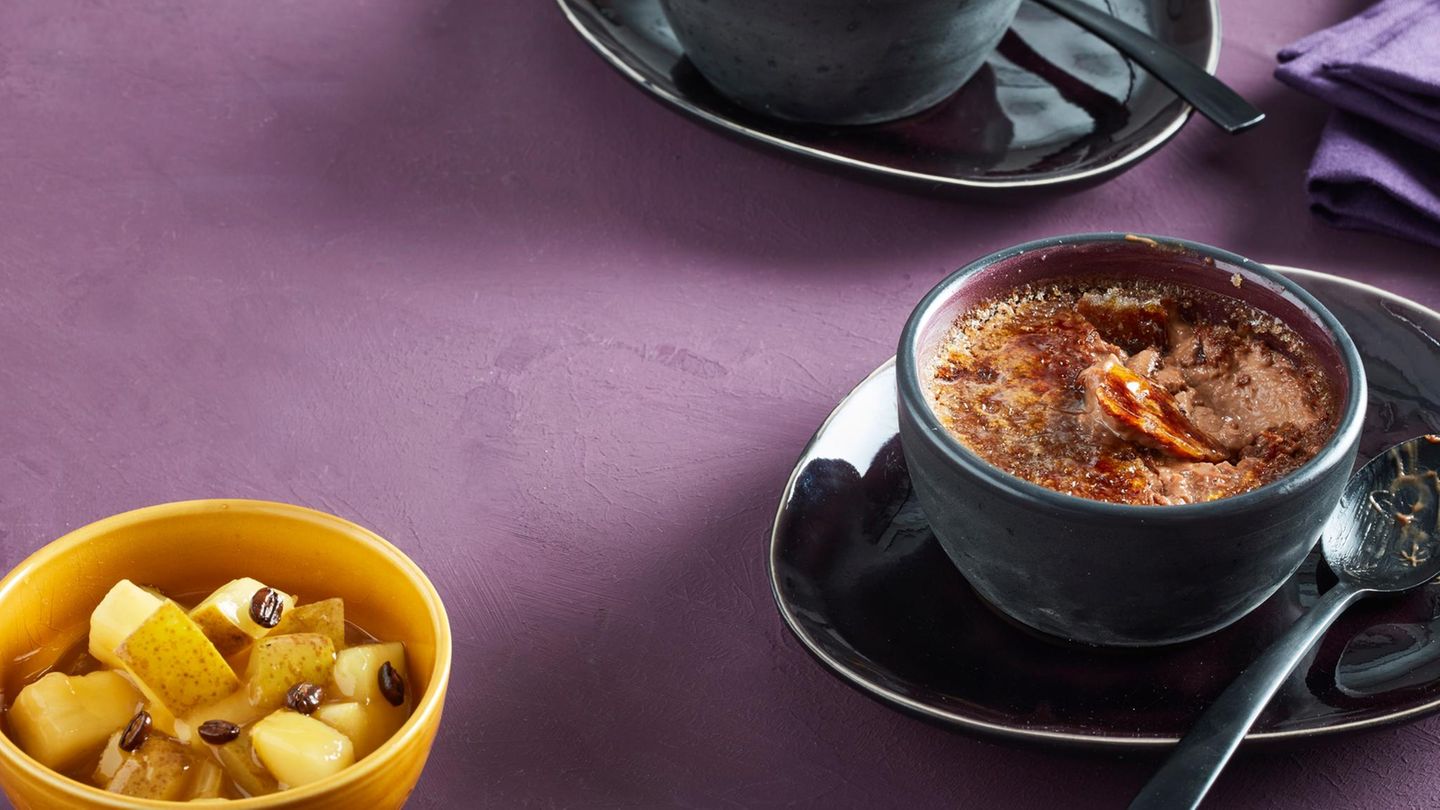 Kaffee-Schoko-Creme mit Birnenkompott Rezept - [ESSEN UND TRINKEN]