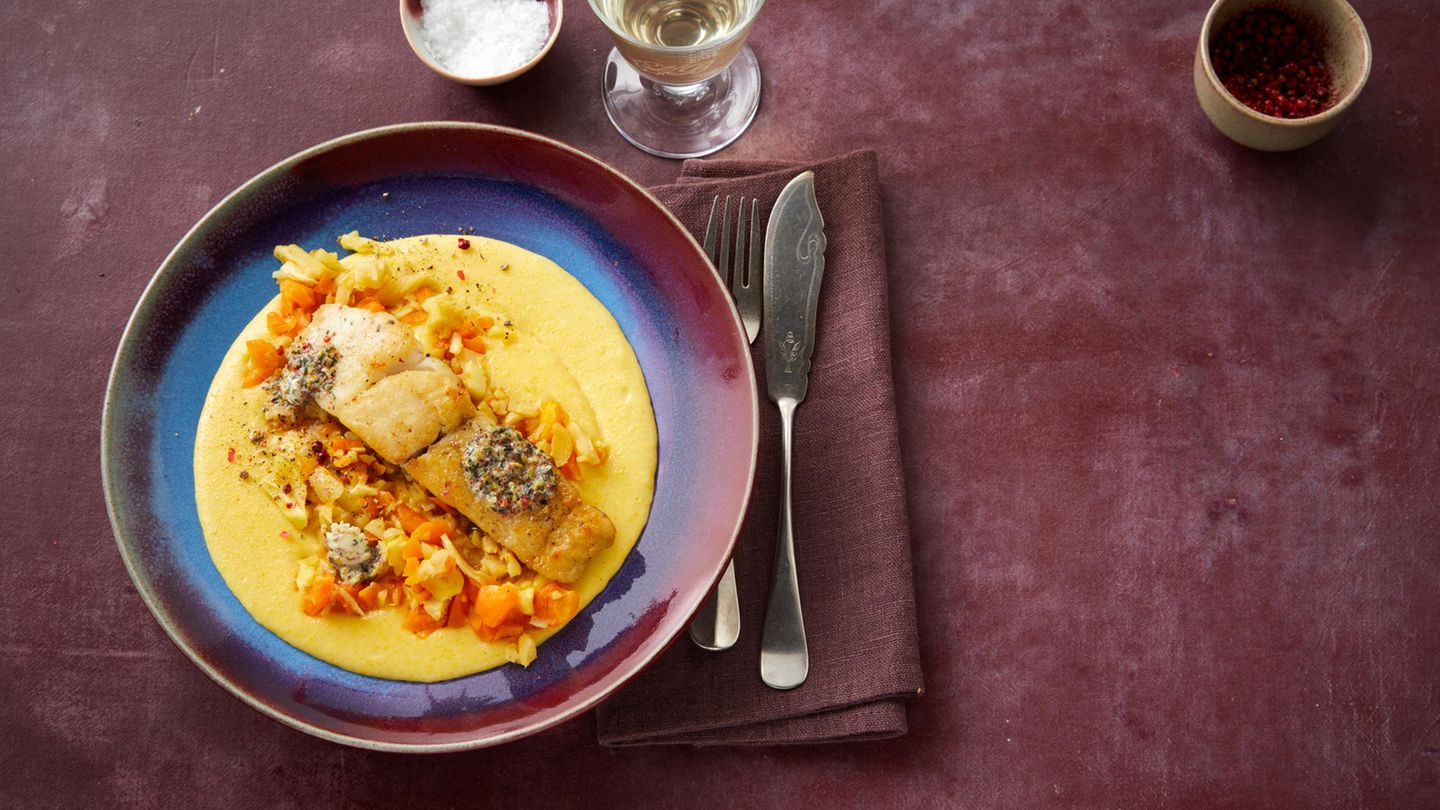 Polenta mit Wurzeln und Seelachsfilet: Thermomix ®