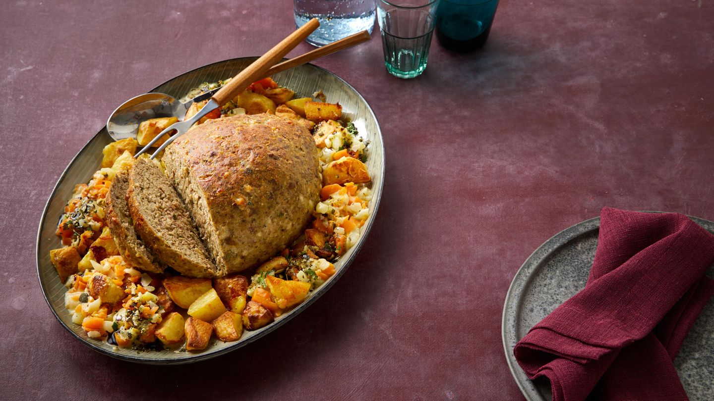 Hackbraten mit Kürbiskernen und Gemüse: Thermomix ® Rezept