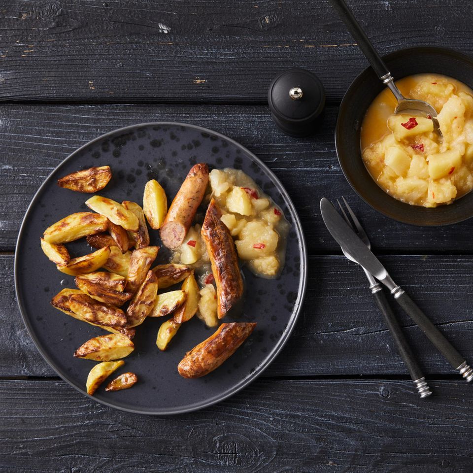 Bratwurst mit Apfel-Birnen-Kompott: Thermomix ® Rezept - [ESSEN UND ...