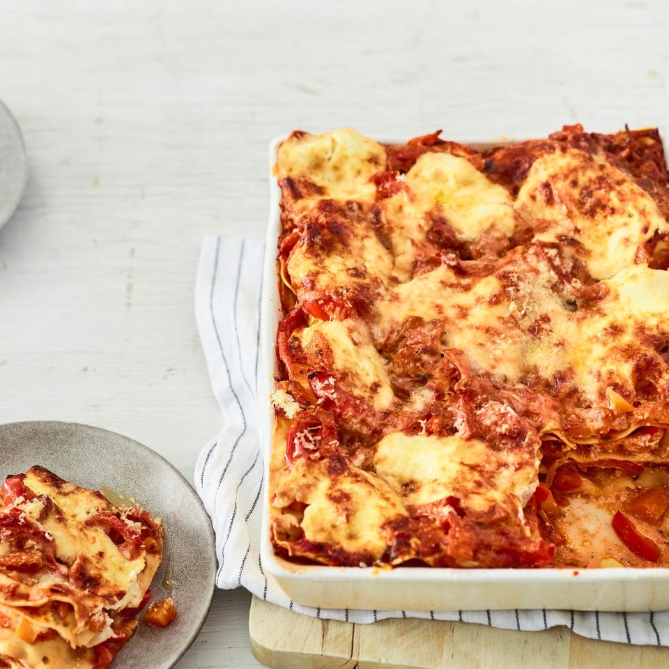 Paprika-Lasagne mit Ziegenkäse Rezept - [ESSEN UND TRINKEN]