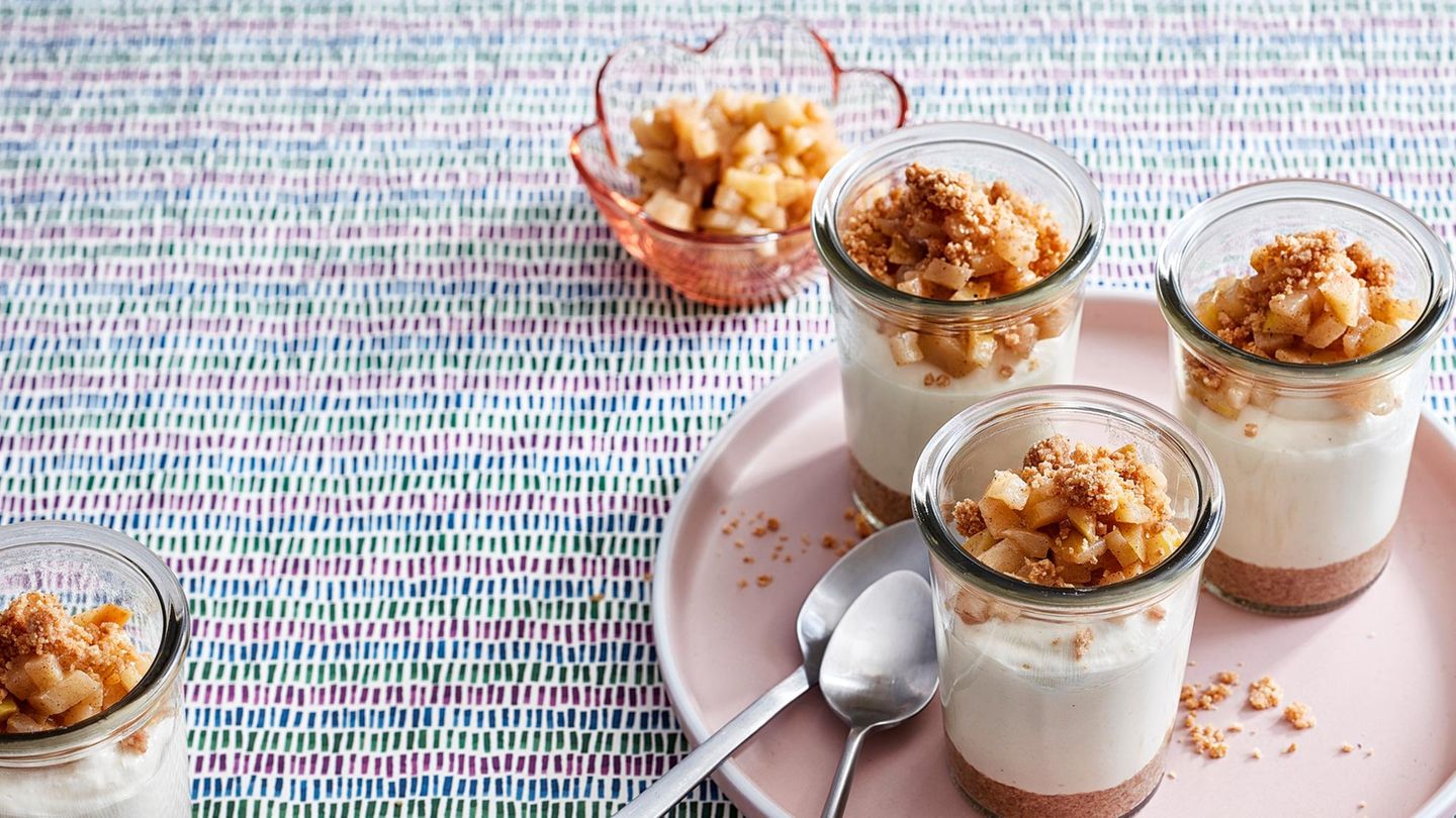 Apfel-Cheesecake mit Streuseln Rezept