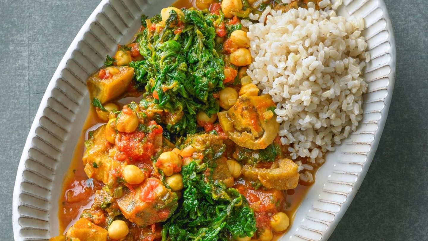 Auberginencurry mit Kichererbsen Rezept