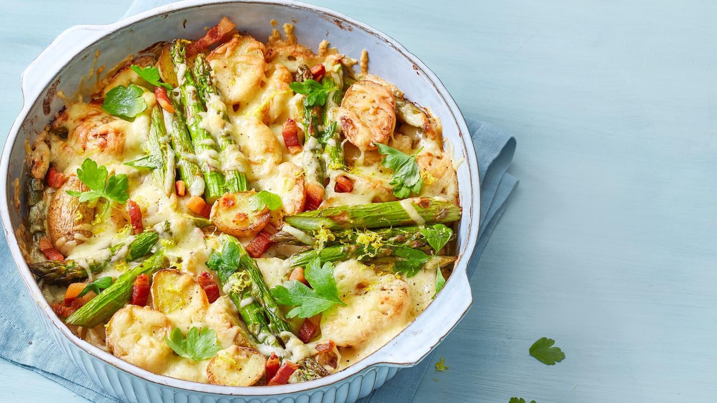 Spargelauflauf mit Kartoffeln