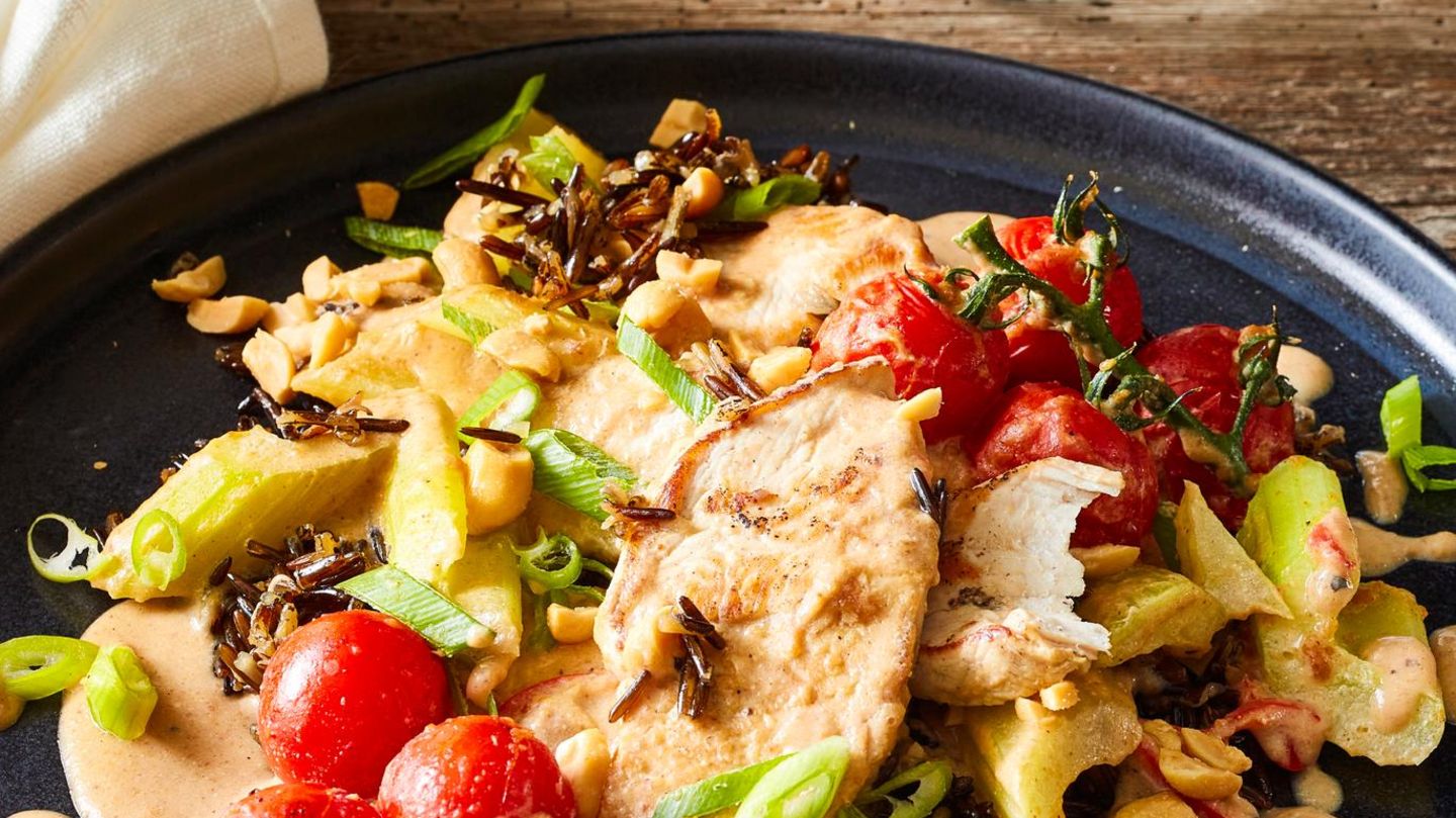 Putenbrustfilets mit Mandel-Erdnuss-Sauce Rezept