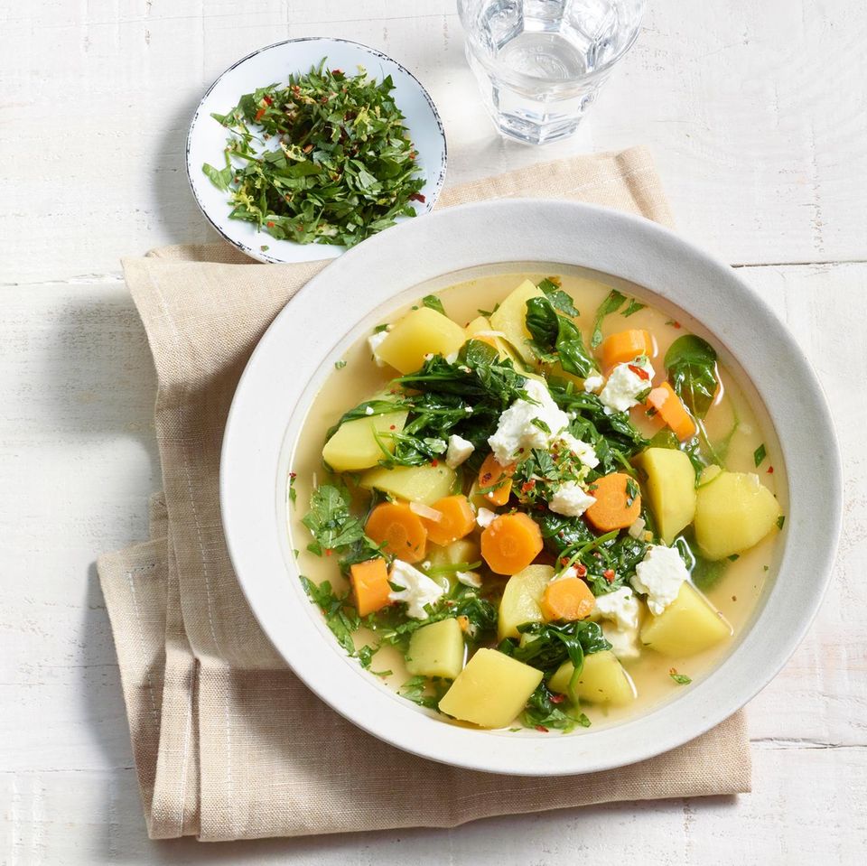 Kartoffel-Spinat-Eintopf Rezept - [ESSEN UND TRINKEN]
