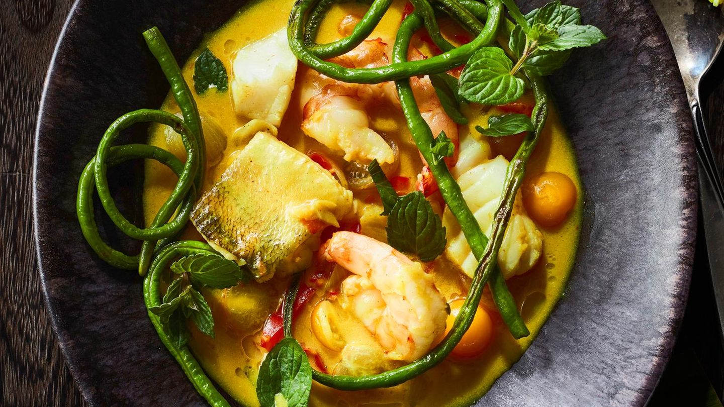 Spicy Fisch-Curry mit Schlangenbohnen Rezept
