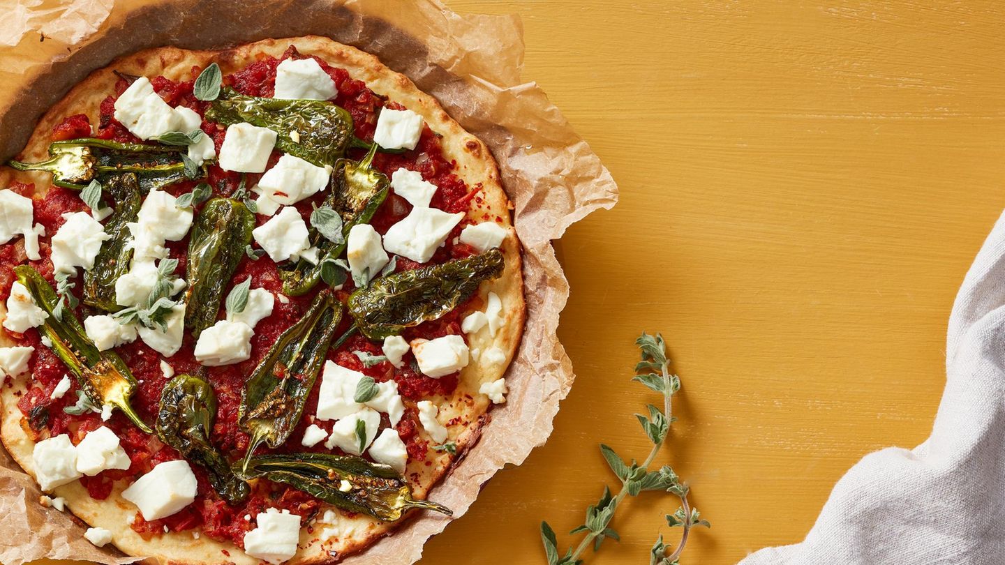 Scharfe Feta-Pizza Rezept