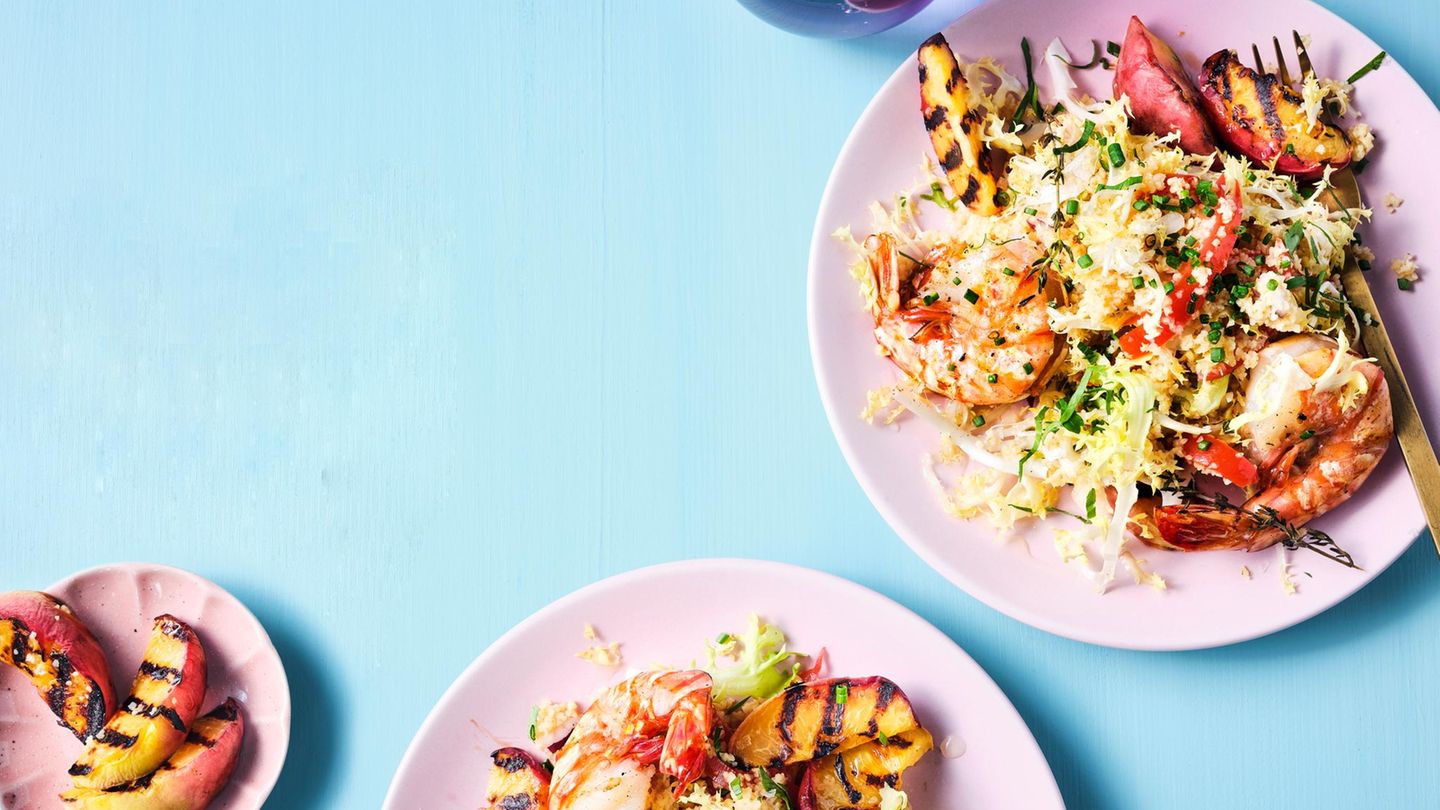 Bulgursalat mit gegrilltem Pfirsich Rezept