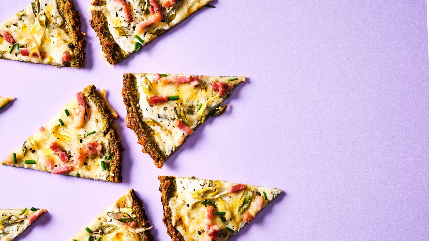 Brokkoli-Pizza mit Bacon Rezept