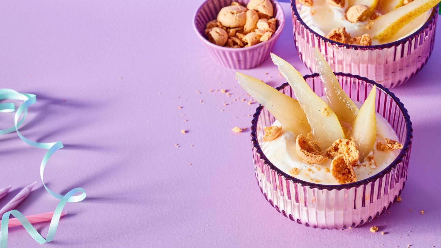 Birne mit Mascarpone und Amarettini Rezept
