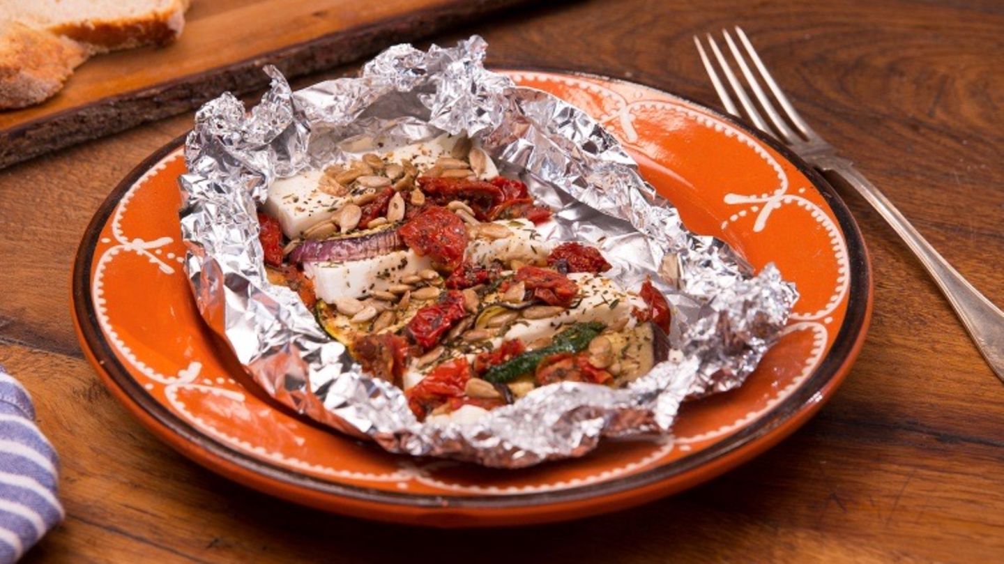 Auberginen-Zucchini-Feta-Päckchen Rezept