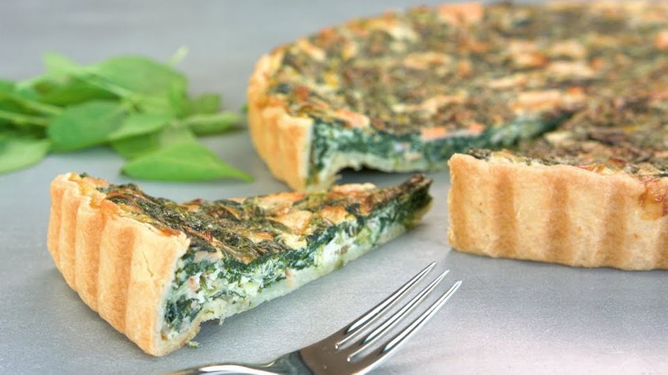 Spinat-Lauch-Lachs-Quiche