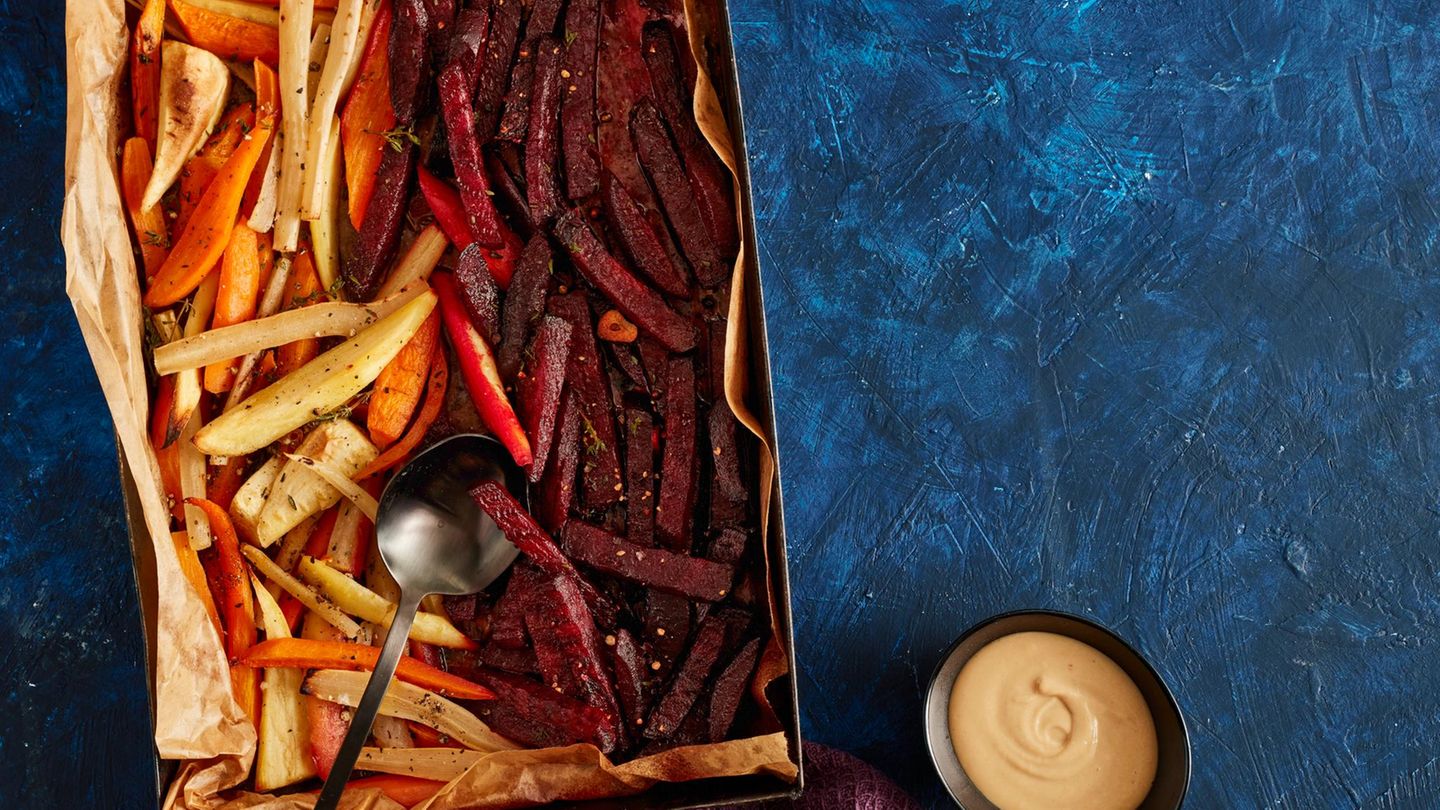 Wurzelgemüse mit Zitronen-Tahin-Dressing Rezept