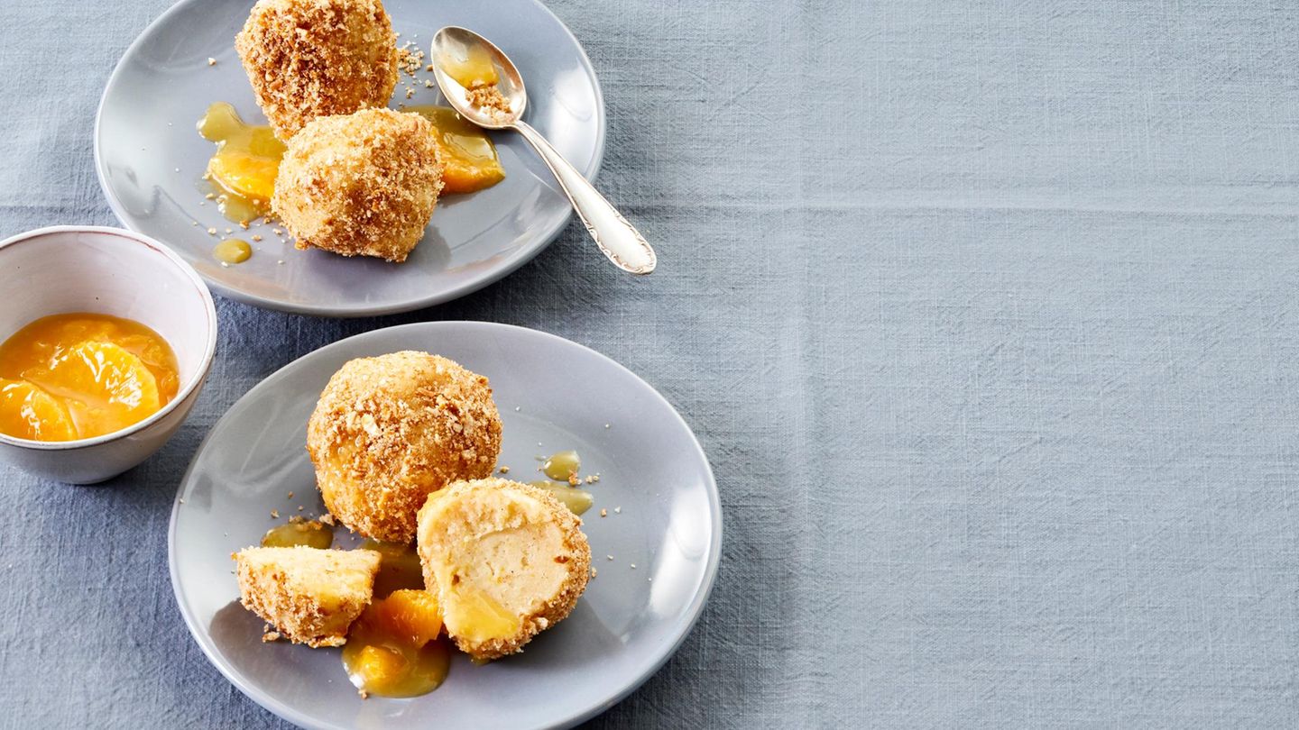 Quarkknödel mit Brezel-Crunch Rezept