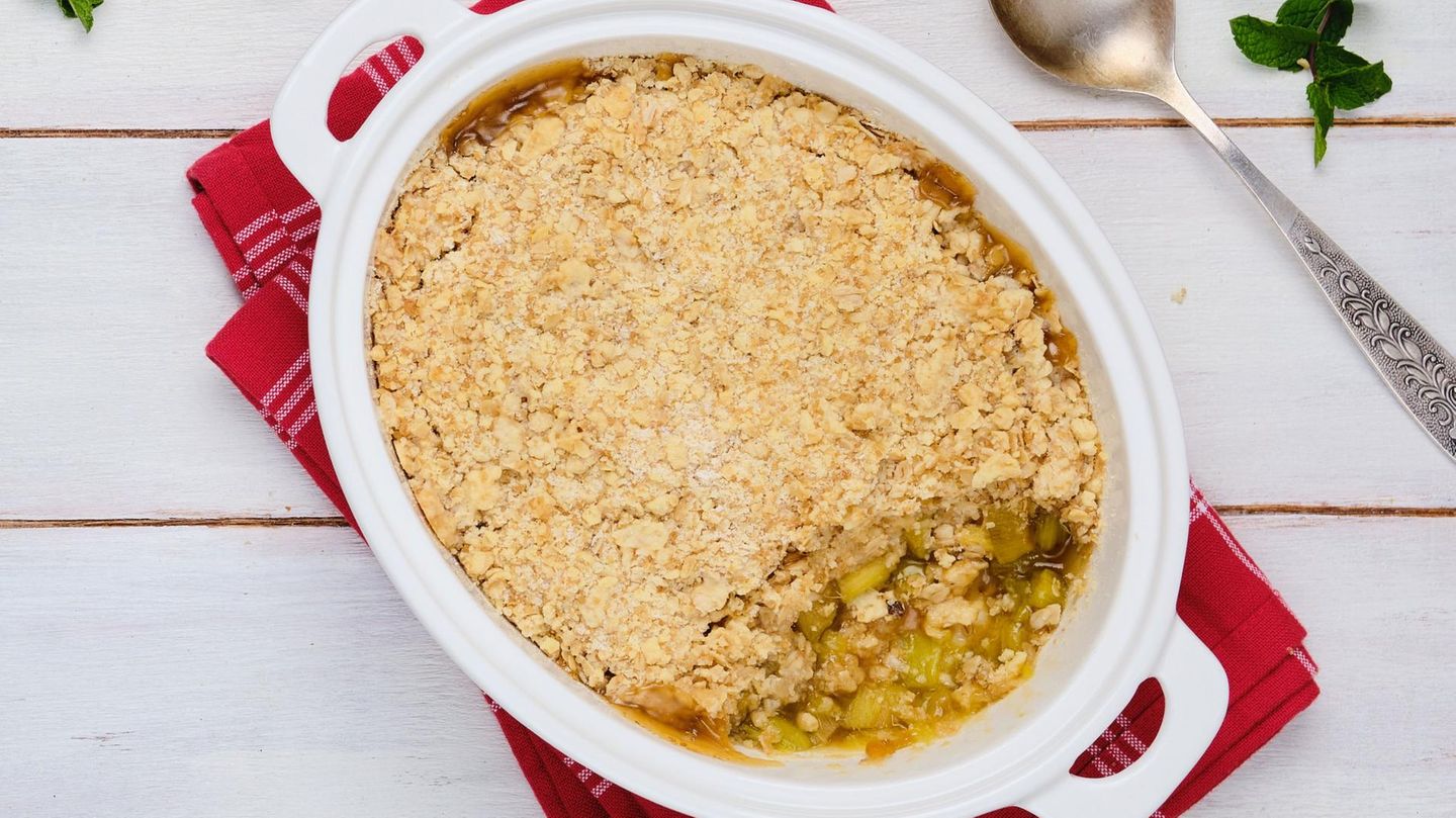 Rhabarber-Crumble: einfach & lecker