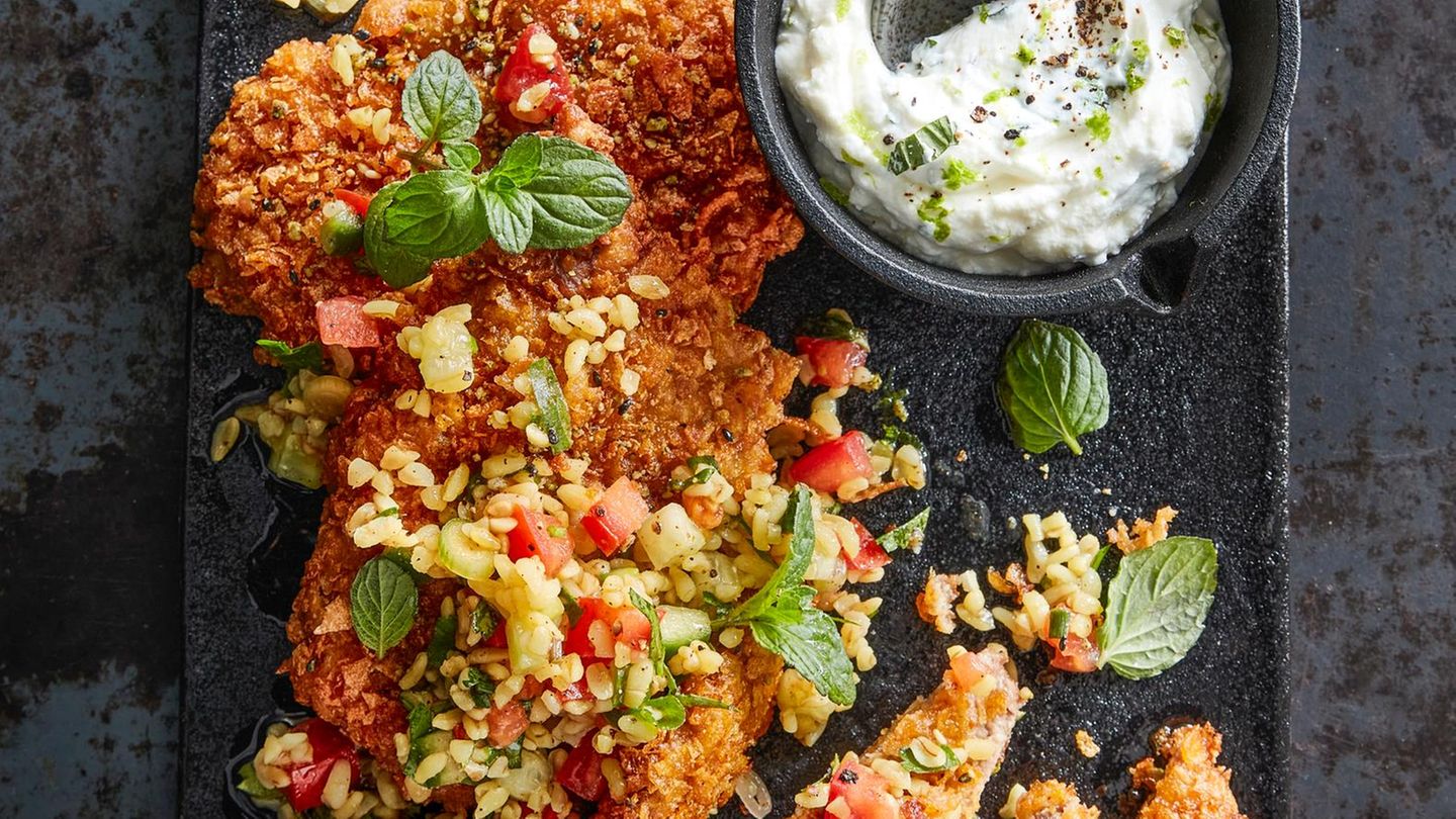 Lammschnitzel mit Taboulé Rezept