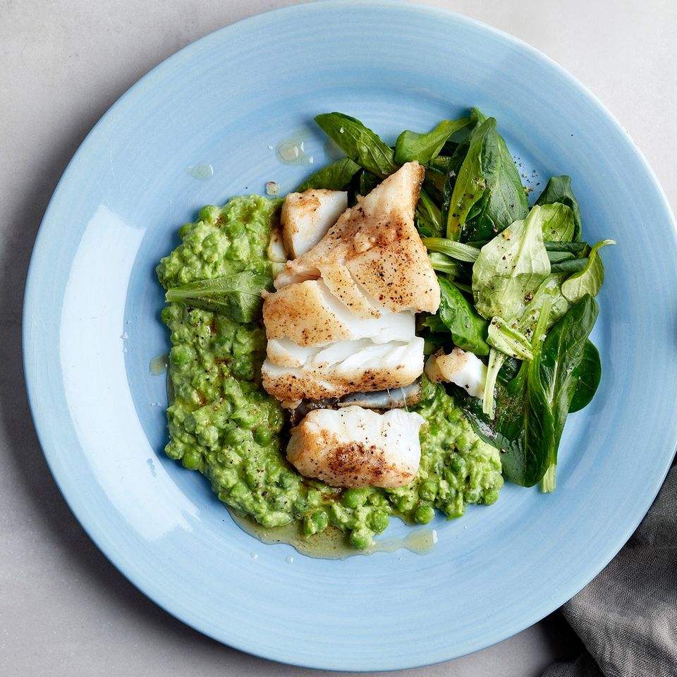 Kabeljau mit Erbsenpüree Rezept - [ESSEN UND TRINKEN]