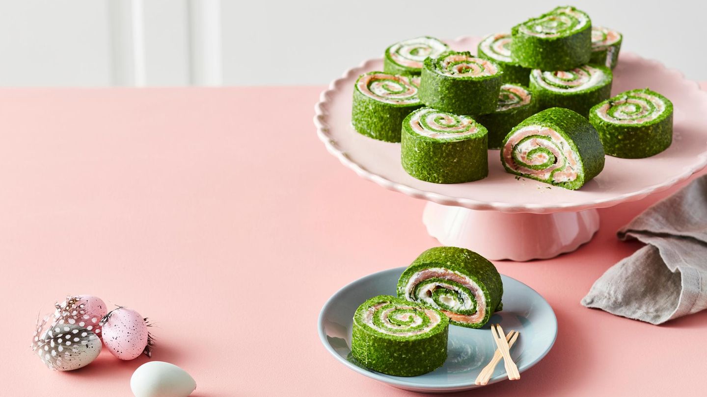Spinat-Lachs-Röllchen mit Dill - [ESSEN UND TRINKEN]