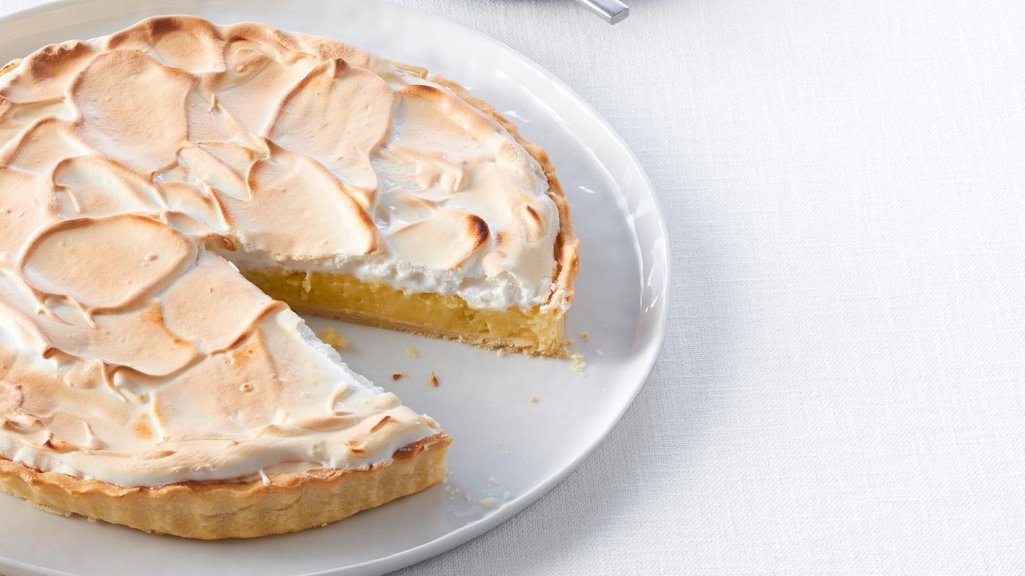 Einfache Tarte au citron mit Baiser