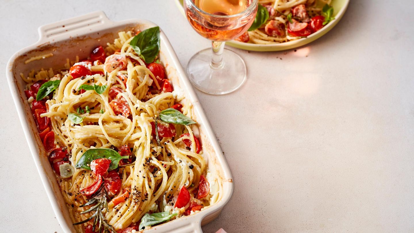 Creamy Feta-Spaghetti aus dem Ofen