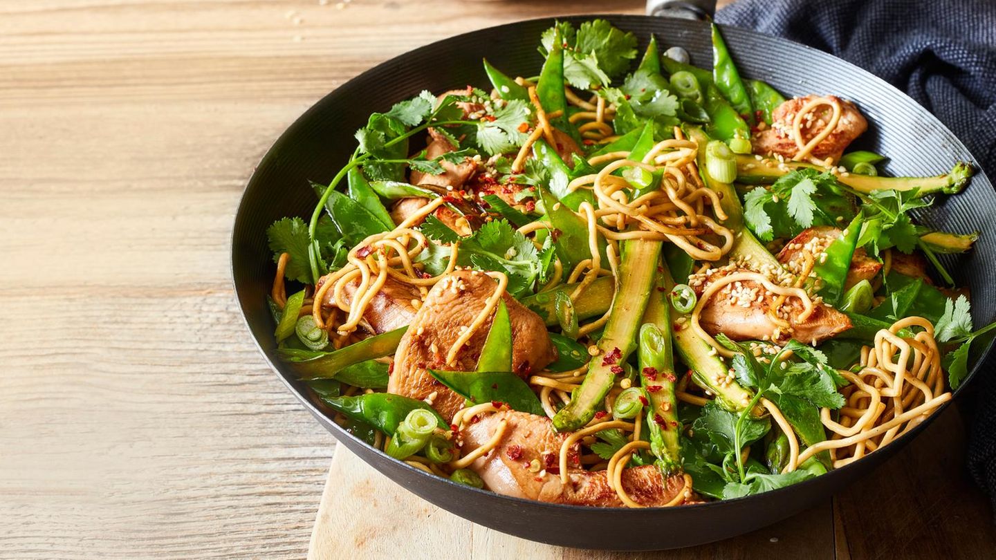 Wok-Pfanne mit Hähnchen Rezept