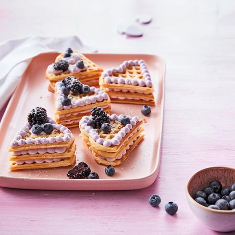 Waffelherzen Millefeuille