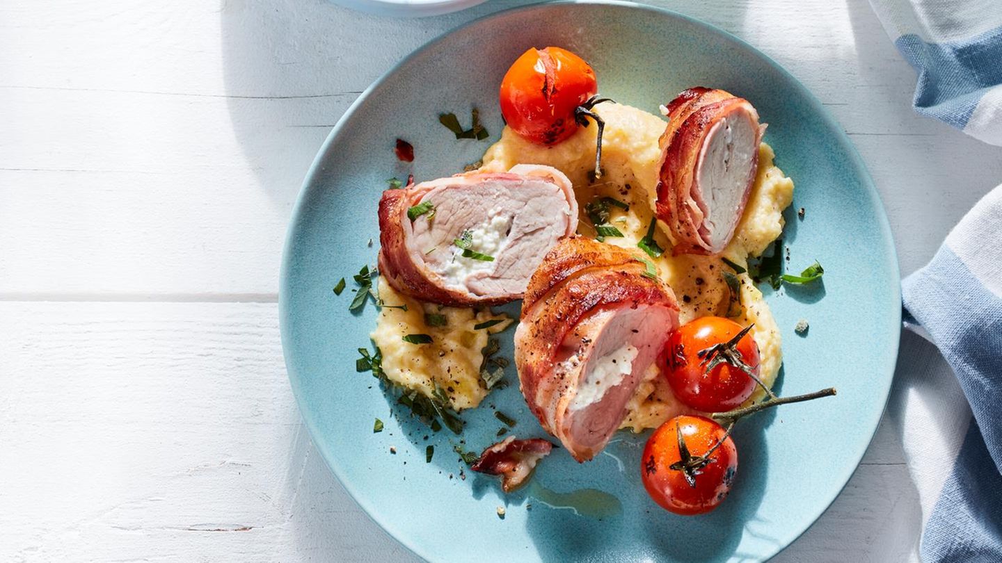Gefülltes Schweinefilet mit Feta und Salbei: sommerliches Aroma