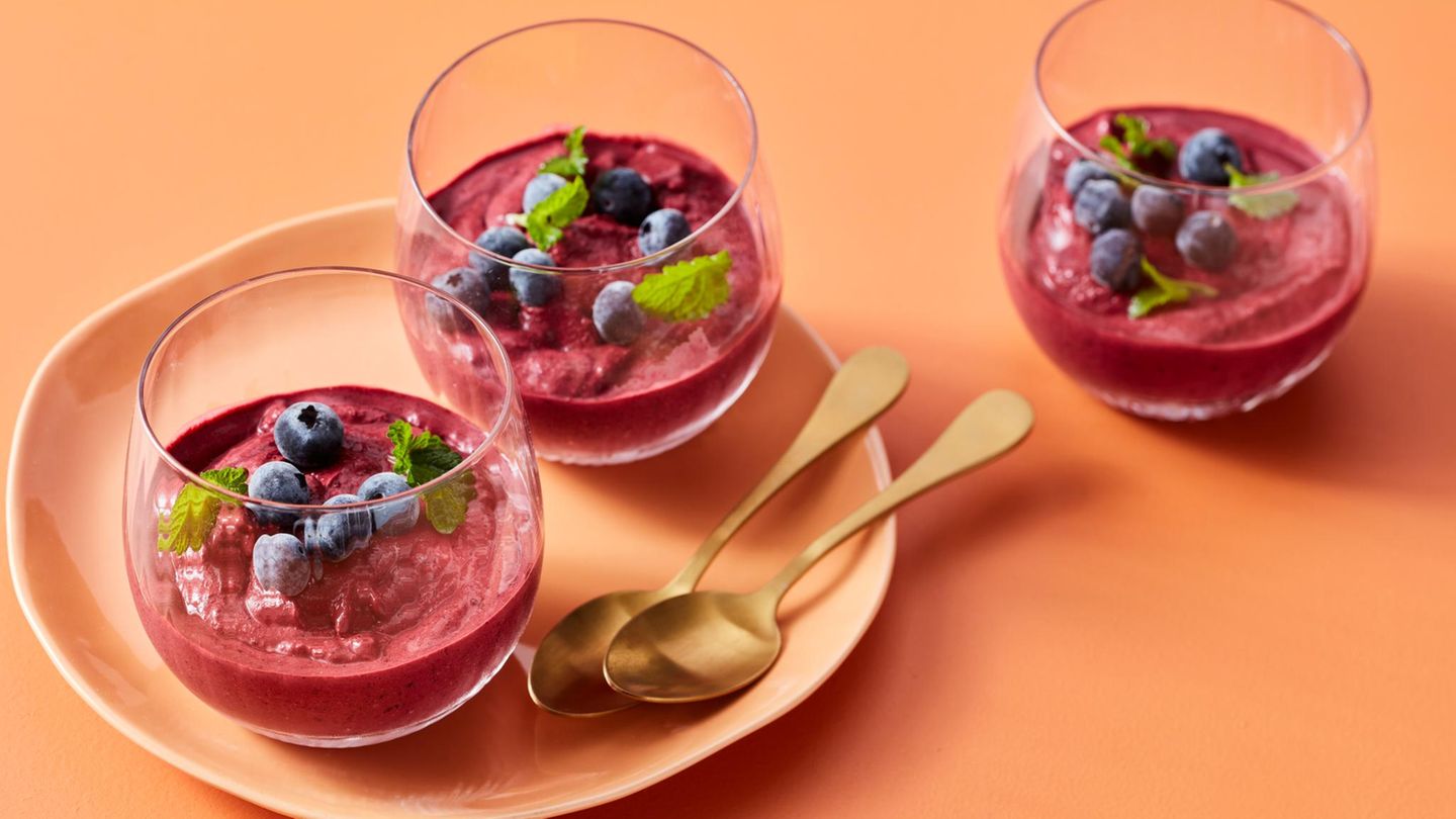 Blitz-Blaubeer-Frozen-Joghurt: gesundes Eis